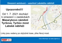 Odklon MAD Děčín z důvodu uzavření Labské nábřeží od 1. 7. 2021