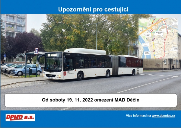 Omezení MAD Děčín od 19. 11. 2022