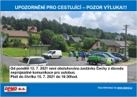 Omezení v zastávce Čechy