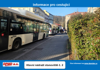 Informace o změně organizace zast&aacute;vky Hlavn&iacute; n&aacute;draž&iacute; (stanovi&scaron;tě č. 2) v Děč&iacute;ně