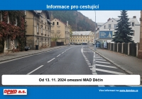 Omezení MAD Děčín od 13. 11. 2024